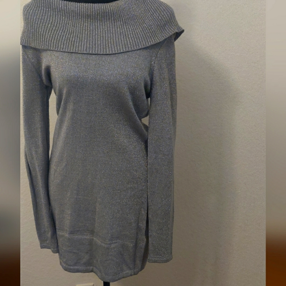Silver Sparkling Sweater Dress